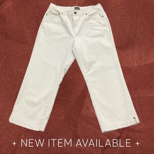 Additions by Chicos Womens Off White Wide Leg Cropped Pants Size 0.5/ Reg size 6